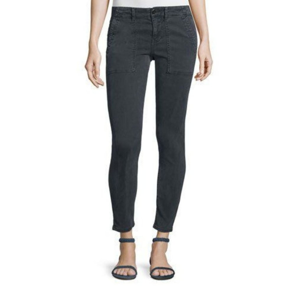 The GREAT. The Skinny Armies Corduroy Pants in Washed Black Size 27